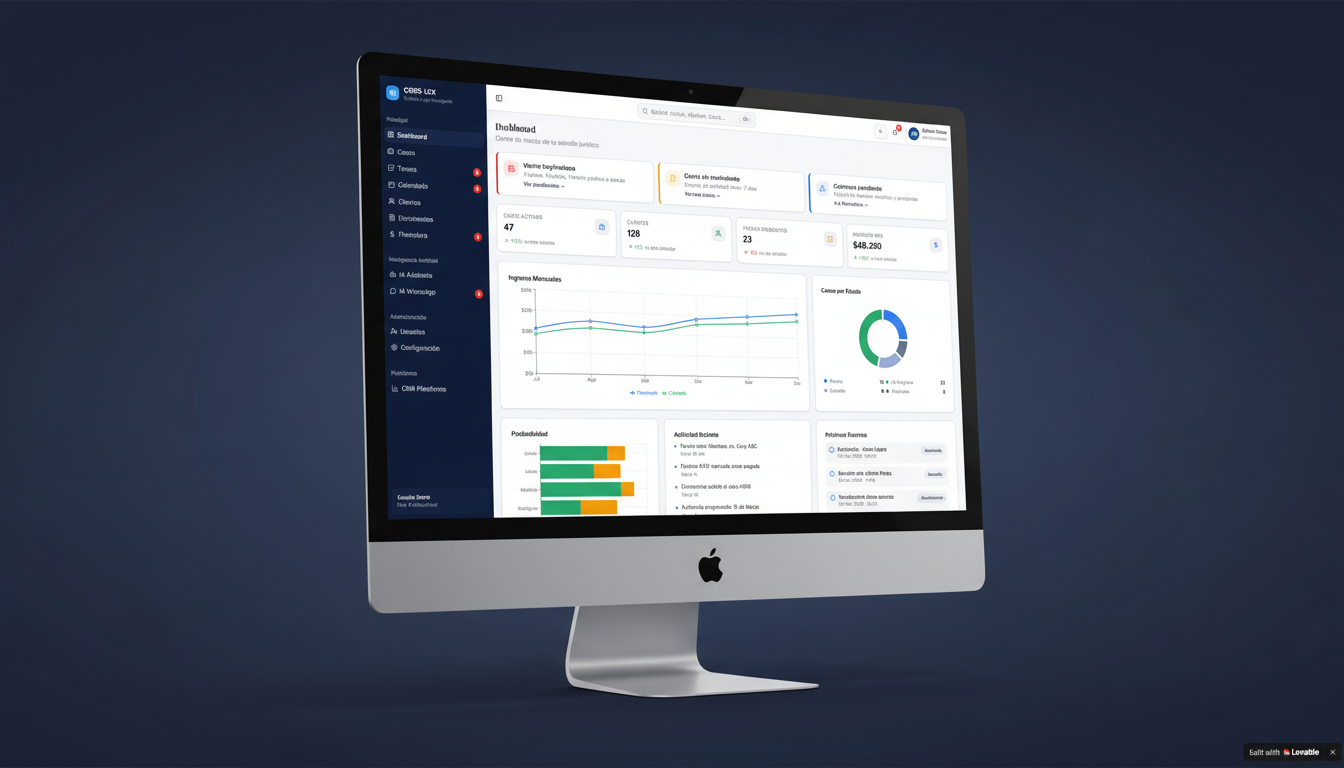 Dashboard de LEXORBIA en iMac